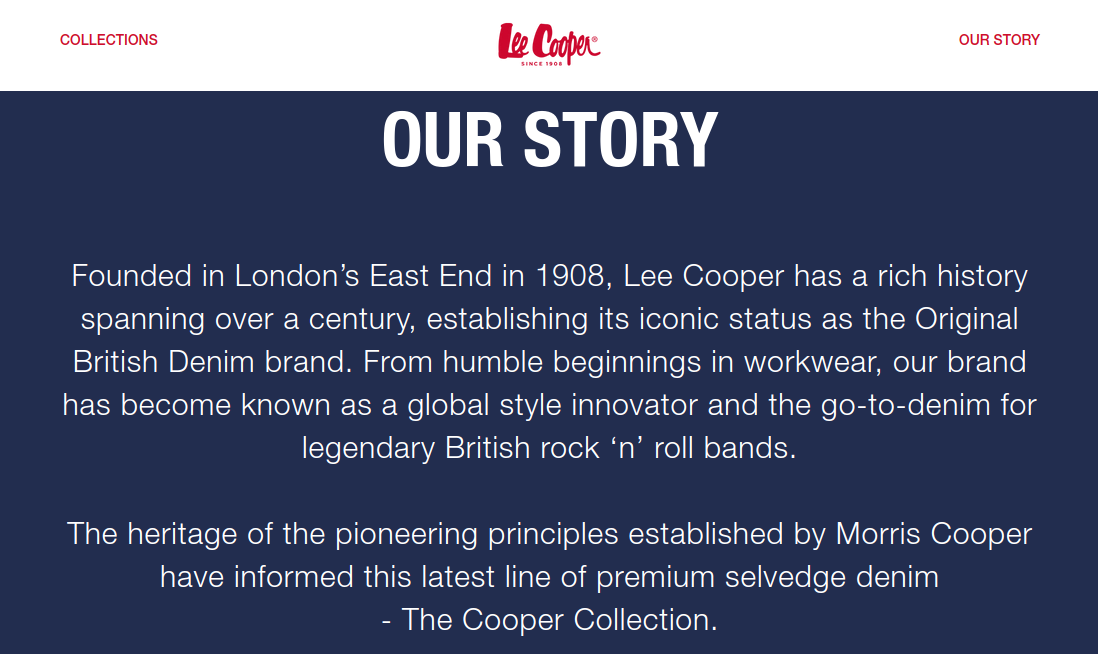 Lee Cooper Website